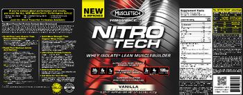 MuscleTech Performance Series Nitro Tech Vanilla - supplement