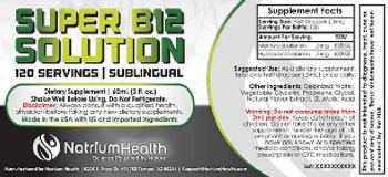 Natrium Health Super B12 Solution - supplement