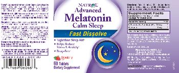 Natrol Advanced Melatonin Calm Sleep Fast Dissolve Strawberry Flavor - supplement