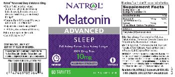 Natrol Advanced Sleep Melatonin 10 mg - supplement