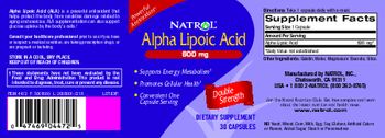 Natrol Alpha Lipoic Acid 600 mg - supplement