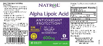 Natrol Alpha Lipoic Acid Time Release 600 mg - supplement