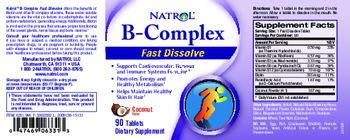 Natrol B-Complex Fast Dissolve Coconut Flavor - supplement