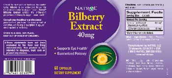 Natrol Bilberry Extract 40 mg - supplement