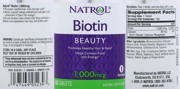 Natrol Biotin 1,000 mcg - supplement