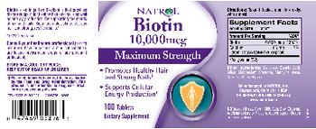 Natrol Biotin 10,000 mcg Maximum Strength - supplement