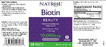 Natrol Biotin 10,000 mcg - supplement