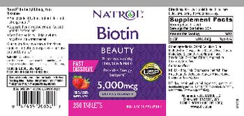 Natrol Biotin 5,000 mcg Fast Dissolve Strawberry Natural Flavor - supplement