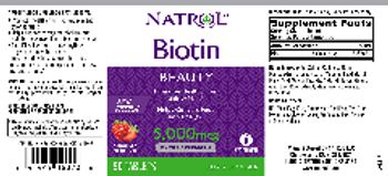 Natrol Biotin 5,000 mcg Fast Dissolve Strawberry Natural Flavor - supplement