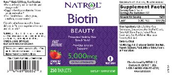 Natrol Biotin 5,000 mcg Fast Dissolve Strawberry - supplement