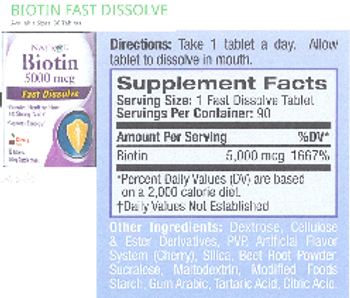 Natrol Biotin 5000 mcg Cherry Flavor - supplement