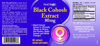 Natrol Black Cohosh Extract 80 mg - supplement