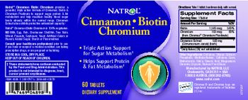 Natrol Cinnamon Biotin Chromium - supplement