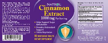 Natrol Cinnamon Extract 1000 mg - supplement