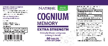 Natrol Cognium Memory Extra Strength - supplement