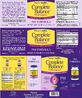 Natrol Complete Balance For Menopause AM Formula - supplement