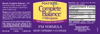 Natrol Complete Balance For Menopause PM Formula - supplement