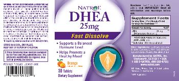 Natrol DHEA 25 mg Orange Natural Cream Flavor - supplement