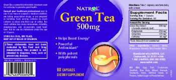 Natrol Green Tea 500 mg - supplement