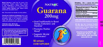 Natrol Guarana 200 mg - supplement