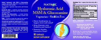 Natrol Hyaluronic Acid MSM & Glucosamine - supplement