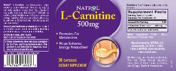 Natrol L-Carnitine 500mg - supplement