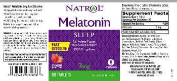 Natrol Melatonin 3 mg Fast Dissolve Strawberry Natural Flavor - supplement