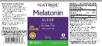 Natrol Melatonin 3 mg Time Release - supplement