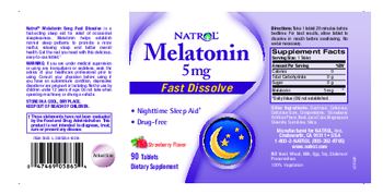 Natrol Melatonin Fast Dissolve 5 mg Strawberry Flavor - supplement