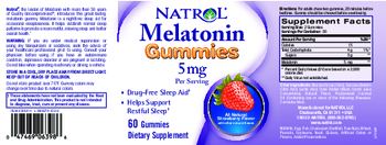 Natrol Melatonin Gummies 5 mg Strawberry Flavor - supplement