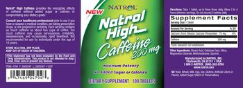 Natrol Natrol High Caffeine 200 mg - supplement