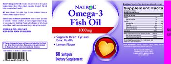 Natrol Omega-3 Fish Oil 1000 mg Lemon Flavor - supplement