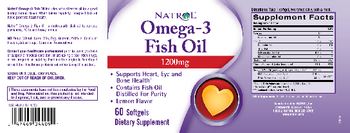 Natrol Omega-3 Fish Oil 1200 mg Lemon Flavor - supplement