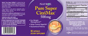 Natrol Pure Super CitriMax 500 mg - supplement
