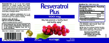 Natrol Resveratrol Plus 100 mg - supplement