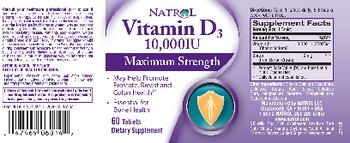 Natrol Vitamin D3 10,000 IU - supplement