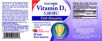 Natrol Vitamin D3 5,000 IU Fast Dissolve Natural Strawberry Flavor - supplement