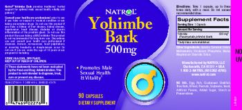 Natrol Yohimbe Bark 500 mg - supplement