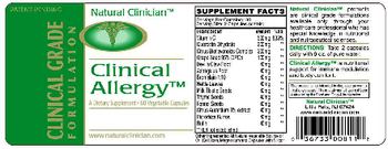 Natural Clinician Clinical Allergy - supplement