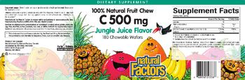 Natural Factors 100% Natural Fruit Chew C 500 mg Jungle Juice Flavor - supplement