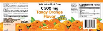 Natural Factors 100% Natural Fruit Chew C 500 mg Tangy Orange Flavor - supplement