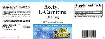 Natural Factors Acetyl- L-Carnitine 1000 mg - supplement