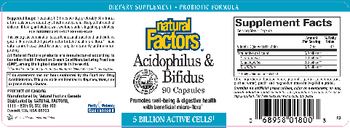 Natural Factors Acidophilus & Bifidus - supplement