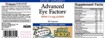 Natural Factors Advanced Eye Factors - supplement