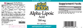 Natural Factors Alpha-Lipoic Acid 200 mg - supplement