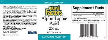Natural Factors Alpha-Lipoic Acid 200 mg - supplement