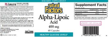 Natural Factors Alpha-Lipoic Acid 400 mg - supplement