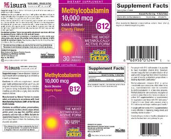 Natural Factors B12 Methylcobalamin 10,000 mcg Cherry Flavor - supplement