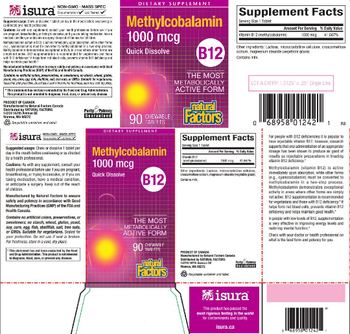 Natural Factors B12 Methylcobalamin 1000 mcg - supplement