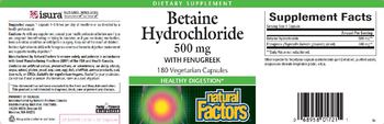 Natural Factors Betaine Hydrochloride 500 mg With Fenugreek - supplement
